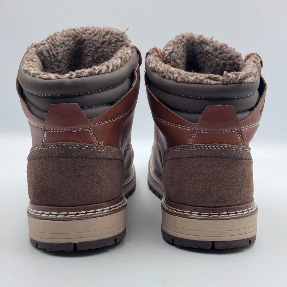 Arrigo Bello Mens 8 Brown Leather Fur Lined Hiker Boots AM9058-3